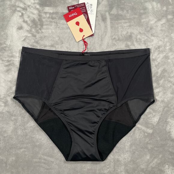 Thinx Period Underwear 2X Black Hi-Waist Panty Comfort Stretch Wicking Absorbing - Picture 1 of 8